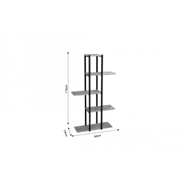 Επιδαπέδια ραφιέρα "PLOKO" σε oak/μαύρο χρώμα 60x24x110