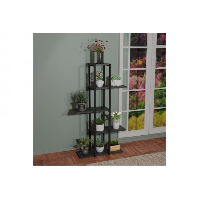 Επιδαπέδια ραφιέρα "PLOKO" σε ανθρακί/μαύρο χρώμα 60x24x110