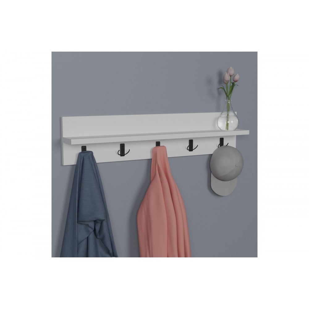 Κρεμάστρα τοίχου "ESFORM" σε λευκό χρώμα 80x11x18