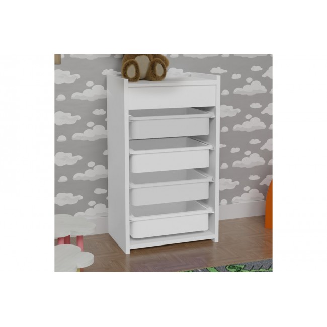 Συρταριέρα με καλάθια "TOYLI" σε λευκό χρώμα 45x30x78