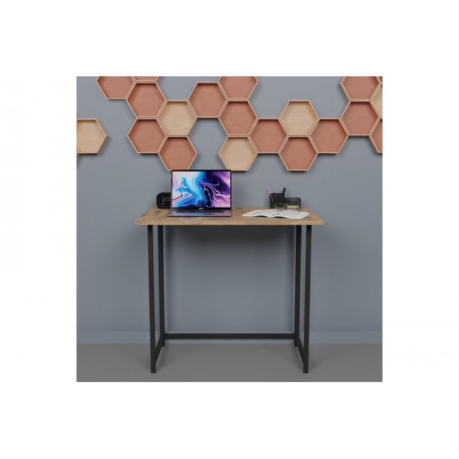 Γραφείο εργασίας "THOX" πτυσσόμενο σε oak/μαύρο χρώμα 80x50x72