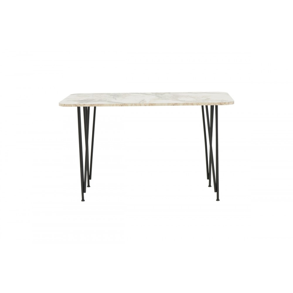 Τραπέζι "POLKAN" σε χρώμα λευκό μαρμάρου/μαύρο 120x60x73