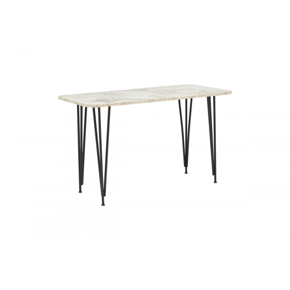 Τραπέζι "POLKAN" σε χρώμα λευκό μαρμάρου/μαύρο 120x60x73