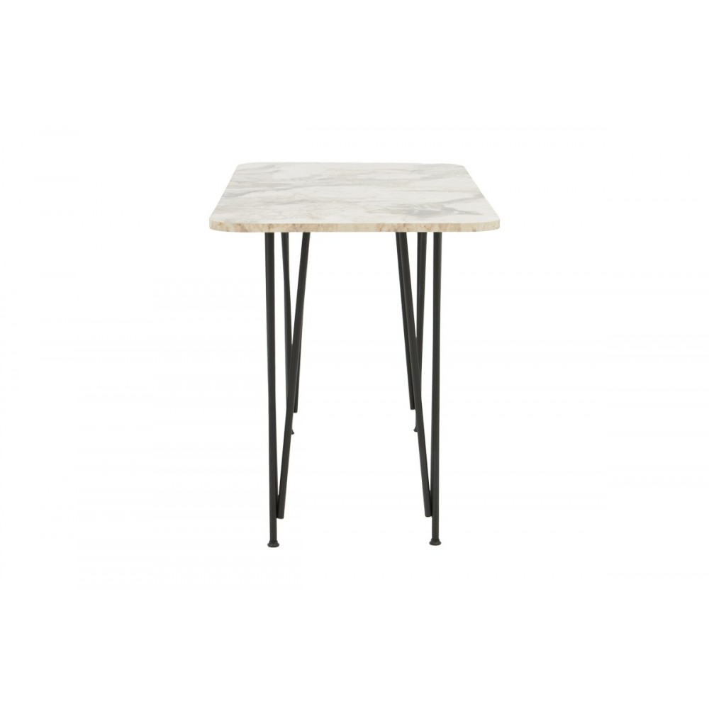 Τραπέζι "POLKAN" σε χρώμα λευκό μαρμάρου/μαύρο 120x60x73