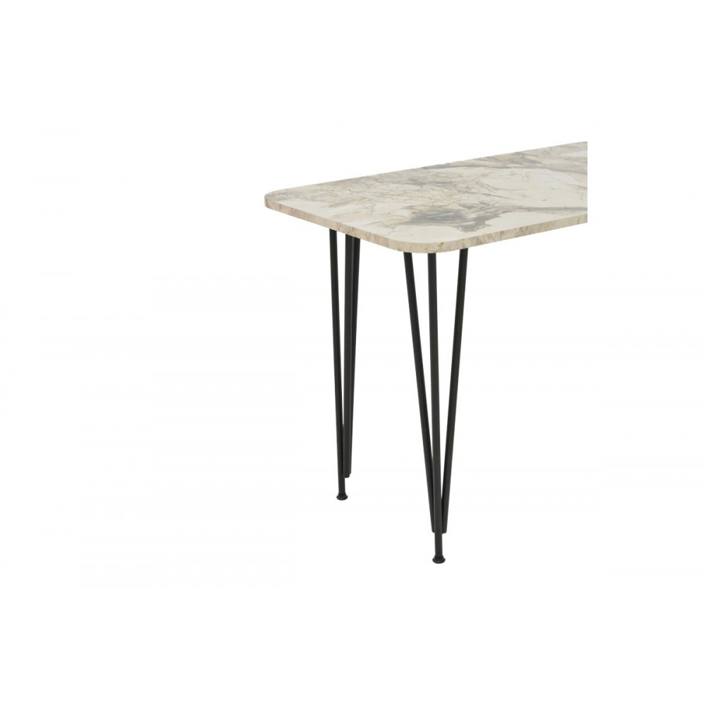 Τραπέζι "POLKAN" σε χρώμα λευκό μαρμάρου/μαύρο 120x60x73