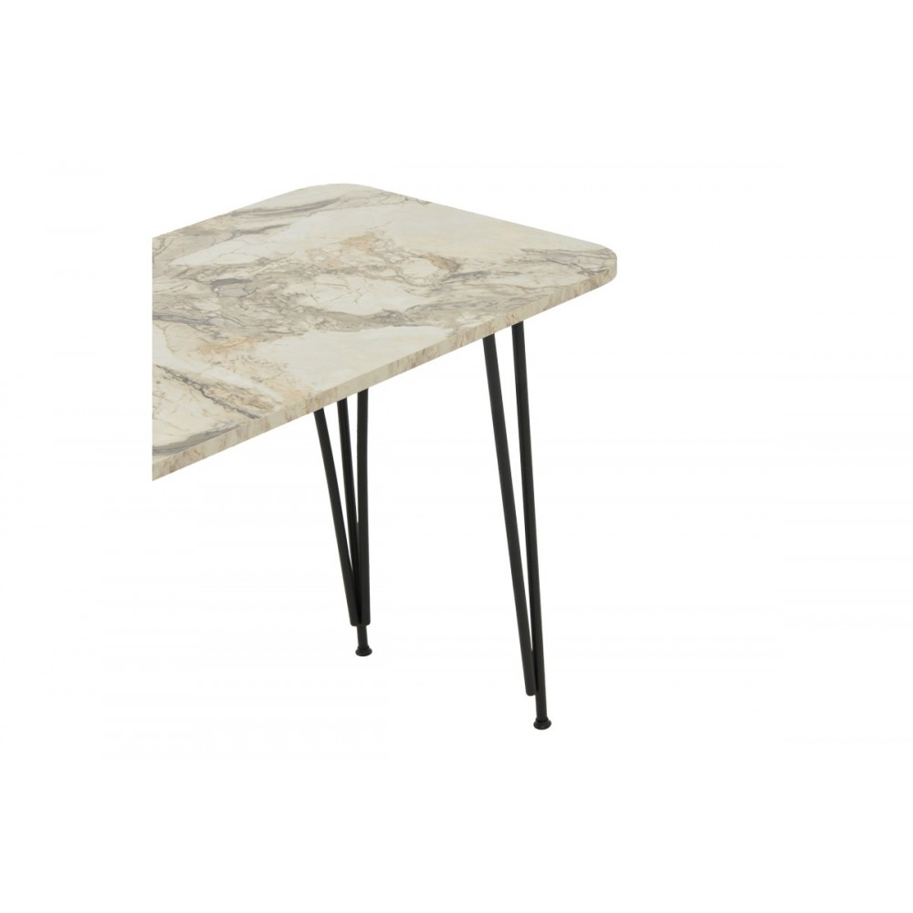 Τραπέζι "POLKAN" σε χρώμα λευκό μαρμάρου/μαύρο 120x60x73