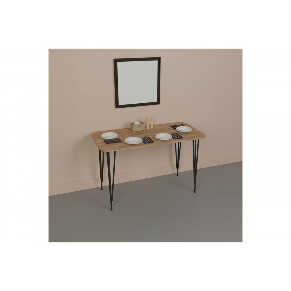 Τραπέζι "POLKAN" σε oak/μαύρο χρώμα 120x60x73
