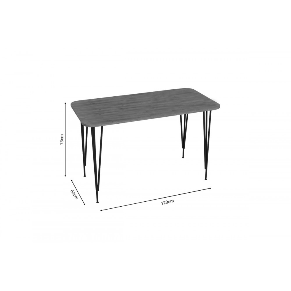 Τραπέζι "POLKAN" σε oak/μαύρο χρώμα 120x60x73