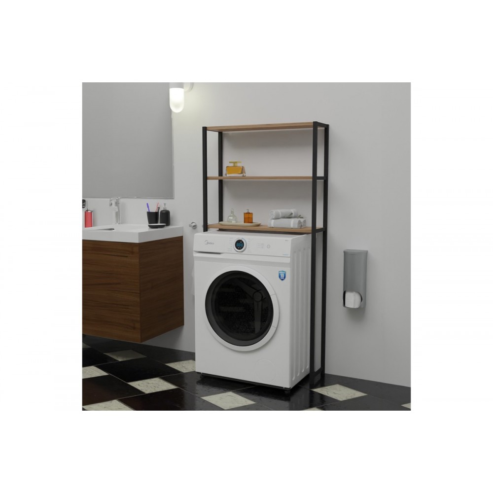 Έπιπλο πλυντηρίου "BOTHY" σε oak/μαύρο χρώμα 70x21x150