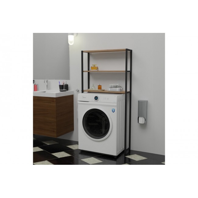 Έπιπλο πλυντηρίου "BOTHY" σε oak/μαύρο χρώμα 70x21x150