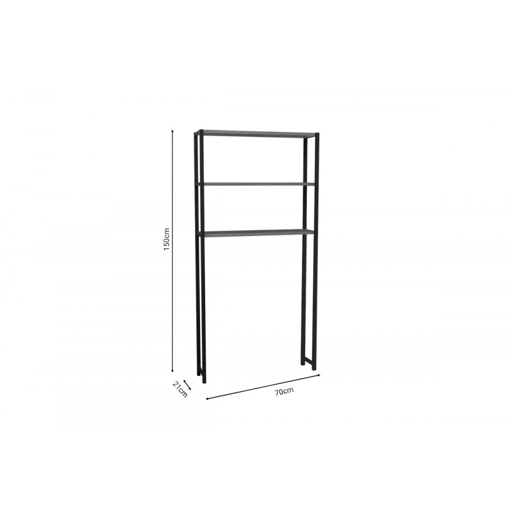 Έπιπλο πλυντηρίου "BOTHY" σε oak/μαύρο χρώμα 70x21x150