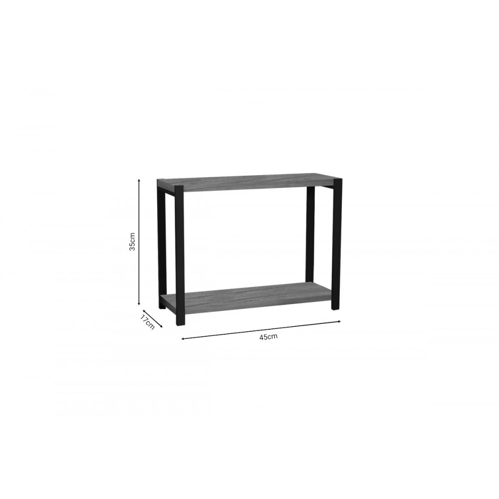 Επιτραπέζια ραφιέρα "LERF" σε oak/μαύρο χρώμα 45x17x35