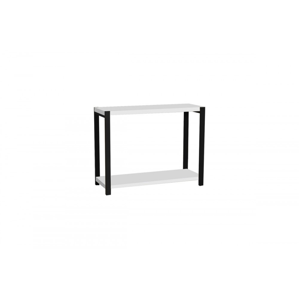 Επιτραπέζια ραφιέρα "LERF" σε λευκό/μαύρο χρώμα 45x17x35