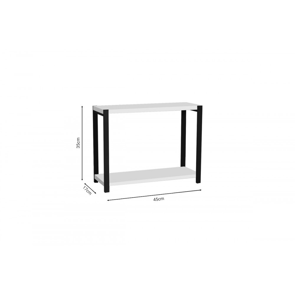 Επιτραπέζια ραφιέρα "LERF" σε λευκό/μαύρο χρώμα 45x17x35