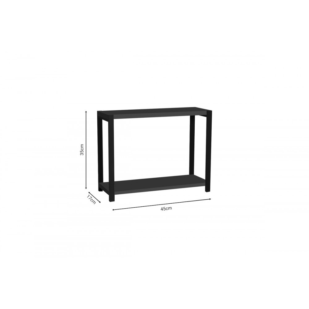 Επιτραπέζια ραφιέρα "LERF" σε ανθρακί/μαύρο χρώμα 45x17x35