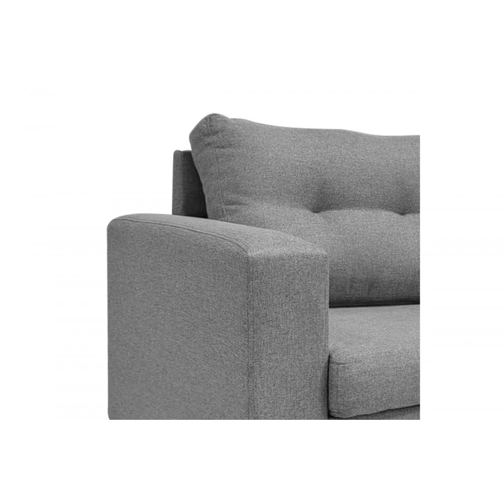 Γωνιακός καναπές "MANELI" αναστρέψιμος από ύφασμα σε ανθρακί χρώμα 196x138/77x82