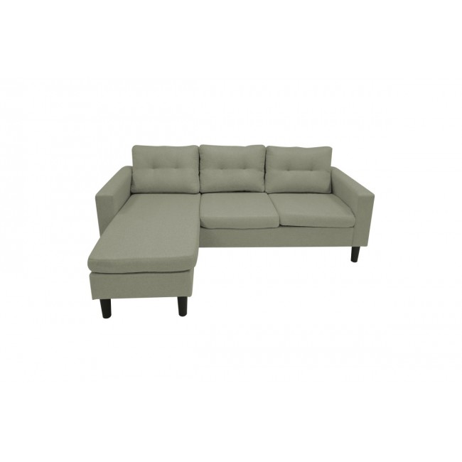 Γωνιακός καναπές "MANELI" αναστρέψιμος από ύφασμα σε γκρι/μπεζχρώμα 196x138/77x82