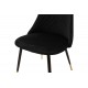 Καρέκλα "GISELLE" από βελούδο σε μαύρο/χρυσό χρώμα 52x51x82