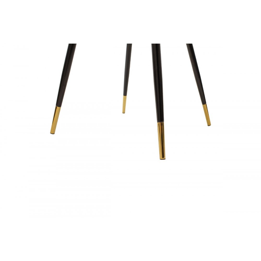 Καρέκλα "GISELLE" από βελούδο σε μαύρο/χρυσό χρώμα 52x51x82