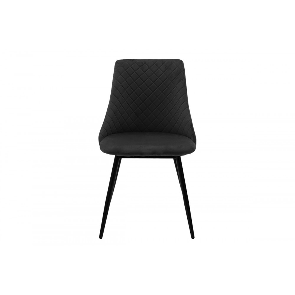 Καρέκλα "GISELLE" από βελούδο σε μαύρο χρώμα 52x51x82