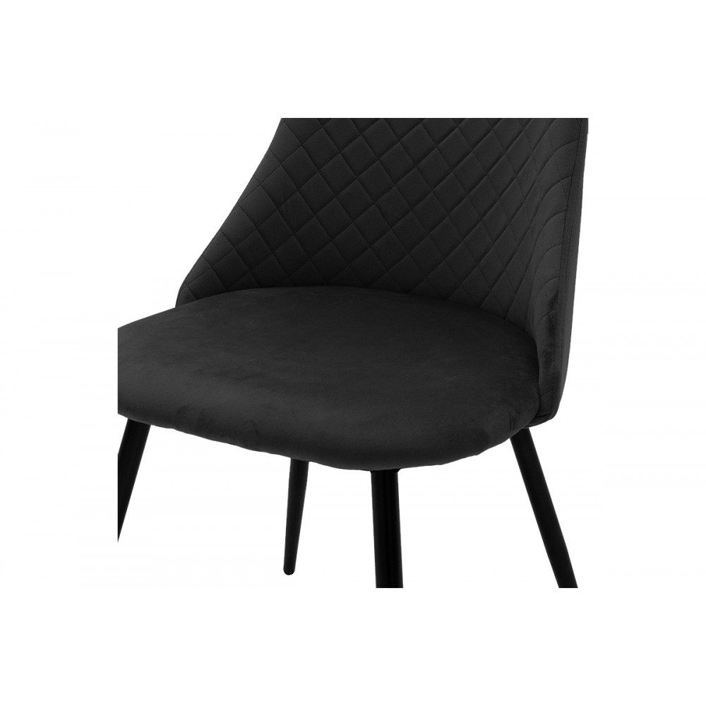 Καρέκλα "GISELLE" από βελούδο σε μαύρο χρώμα 52x51x82