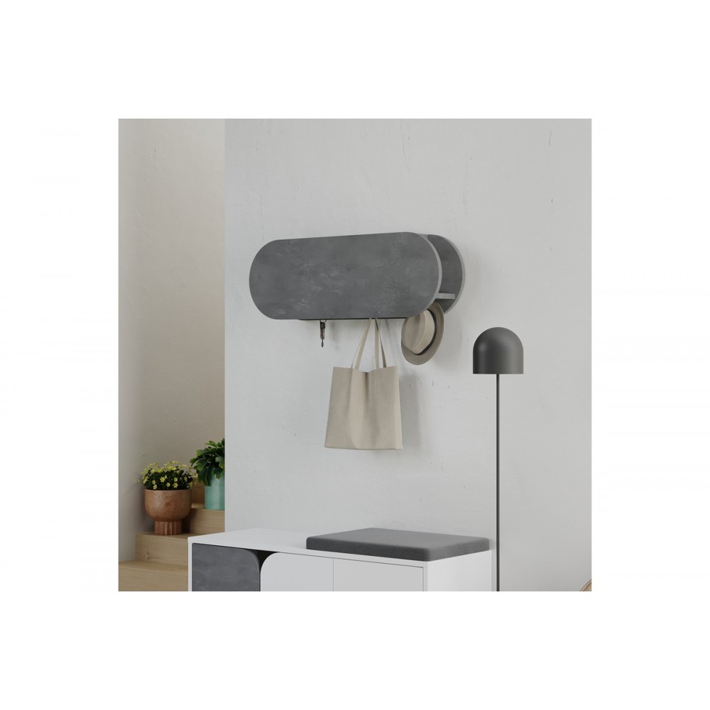 Κρεμάστρα τοίχου "KROMA" σε γκρι χρώμα 84x15.5x28.5