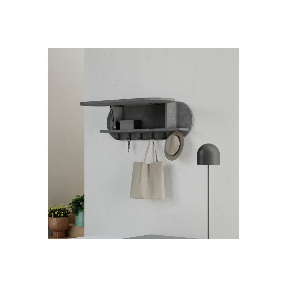 Κρεμάστρα τοίχου "KROMA" σε γκρι χρώμα 84x15.5x28.5