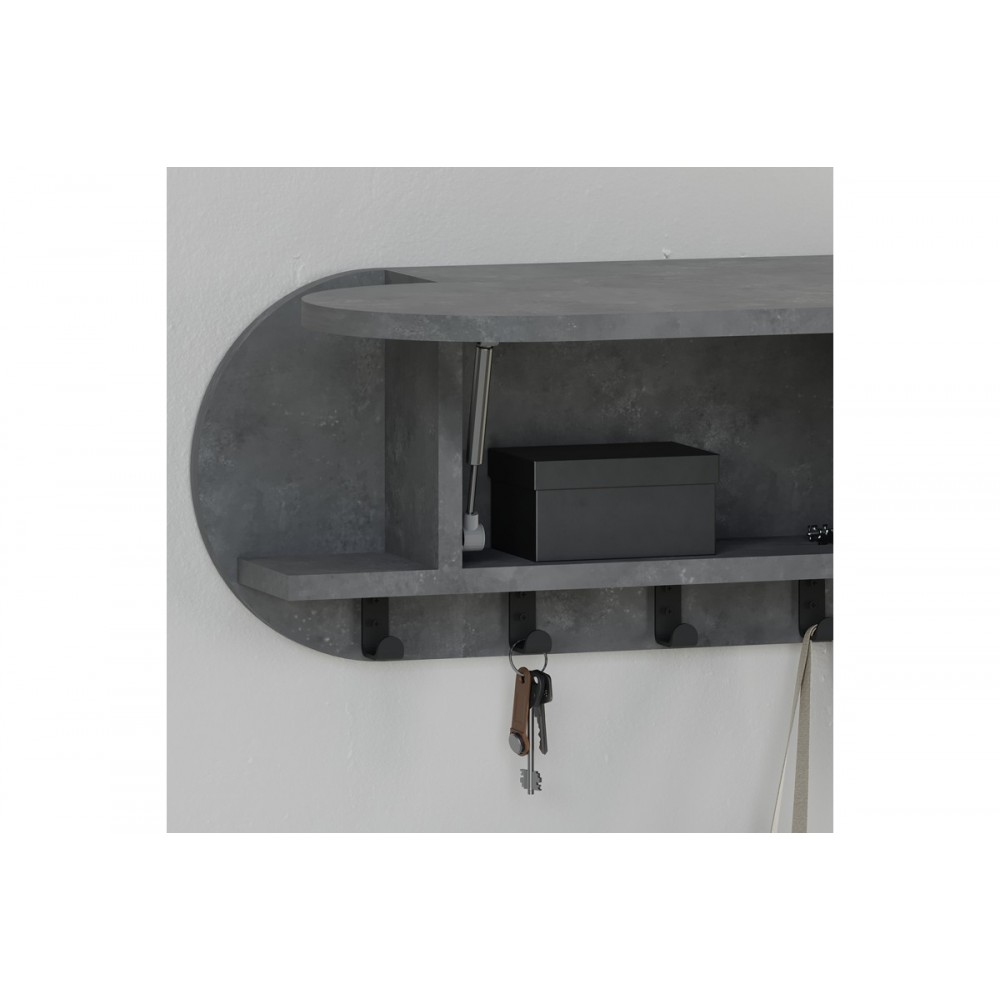 Κρεμάστρα τοίχου "KROMA" σε γκρι χρώμα 84x15.5x28.5