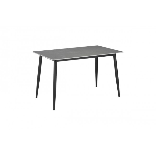 Τραπέζι "GUSTAS" από sintered stone/μέταλλο σε γκρι μαρμάρου/μαύρο χρώμα 140x80x75