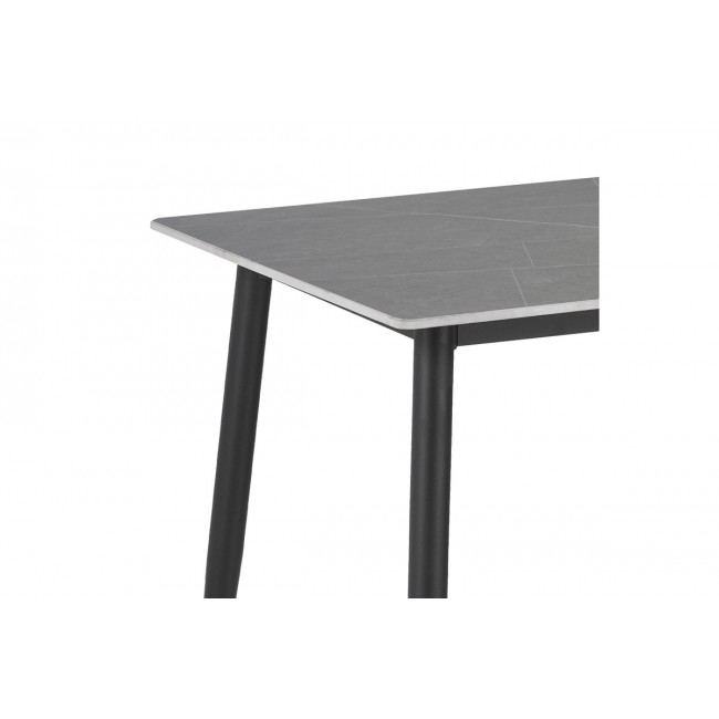 Τραπέζι "GUSTAS" από sintered stone/μέταλλο σε γκρι μαρμάρου/μαύρο χρώμα 120x60x75