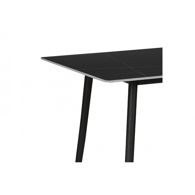 Τραπέζι "GUSTAS" από sintered stone/μέταλλο σε μαύρο χρώμα μαρμάρου 120x60x75