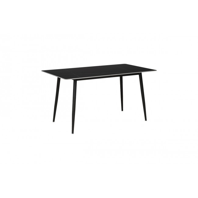 Τραπέζι "GUSTAS" από sintered stone/μέταλλο σε μαύρο χρώμα μαρμάρου 120x60x75