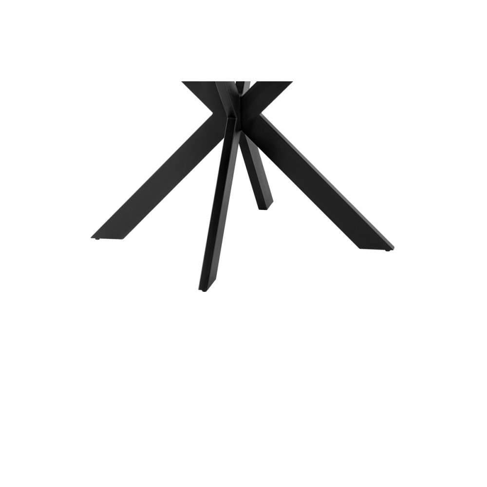 Τραπέζι "JESTON" από mdf/μέταλλο σε καρυδί/μαύρο χρώμα Φ120x75