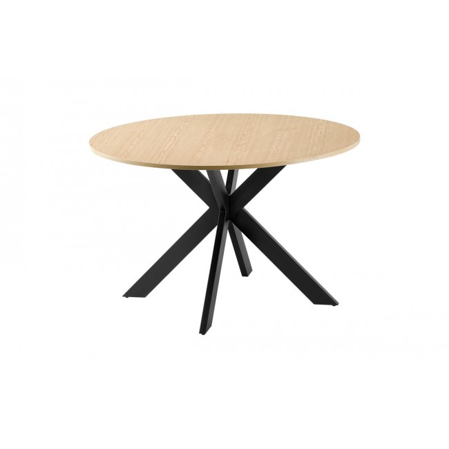 Τραπέζι "JESTON" από mdf/μέταλλο σε σονόμα/μαύρο χρώμα Φ120x75