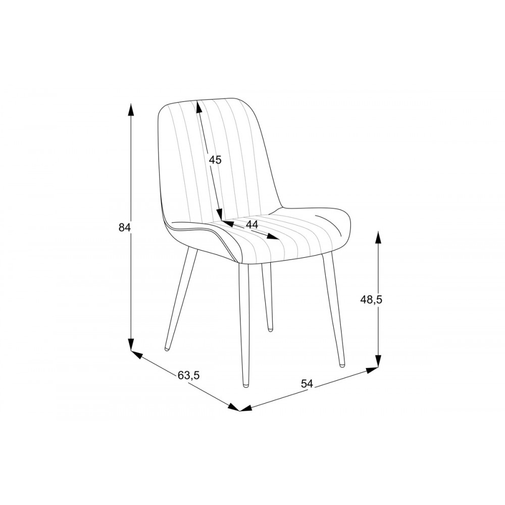 Καρέκλα "VERSA" από ύφασμα/μέταλλο σε ανθρακί/μαύρο χρώμα 54x63.5x84