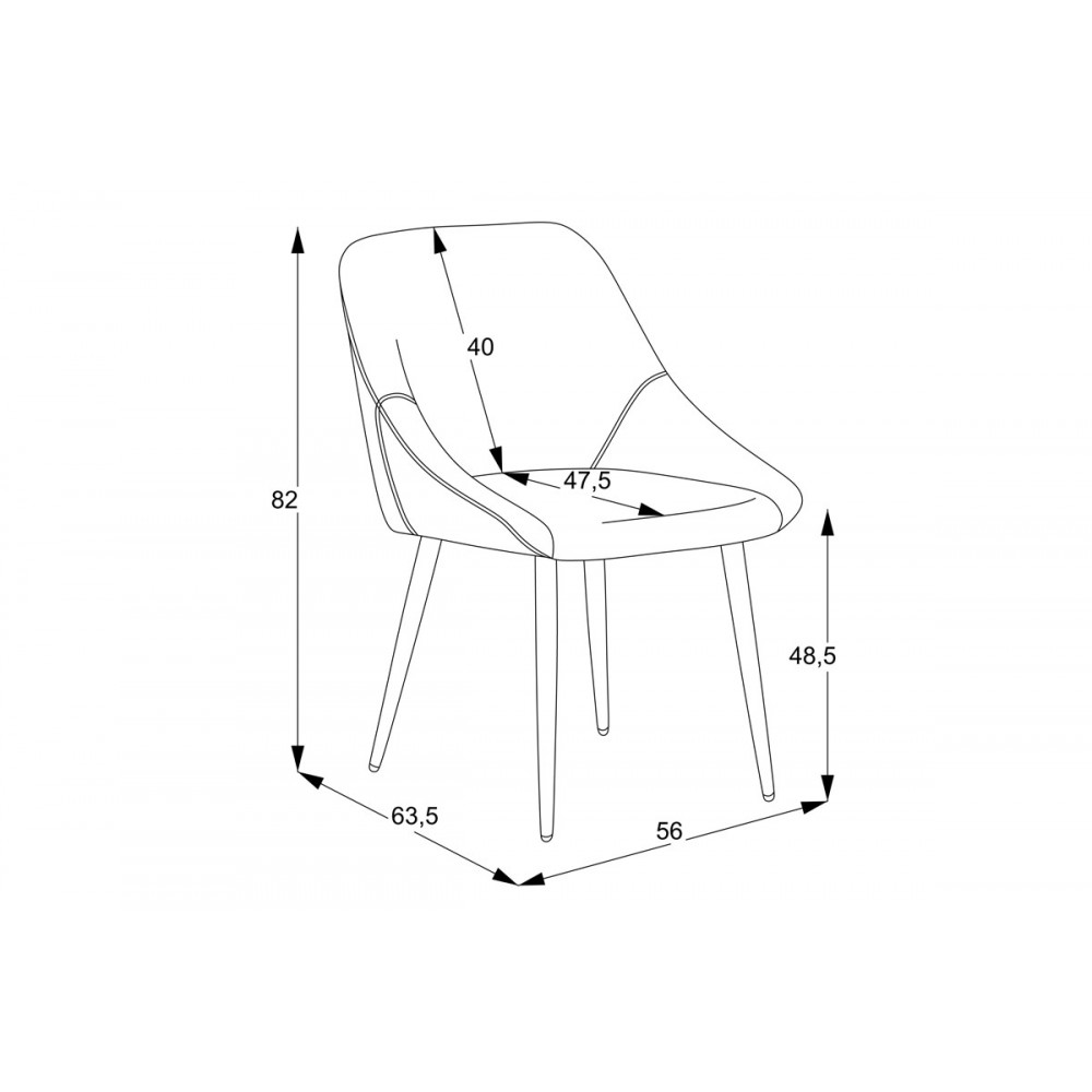Καρέκλα "PUTOS" από ύφασμα/μέταλλο σε γκρι/μαύρο χρώμα 56x63.5x82