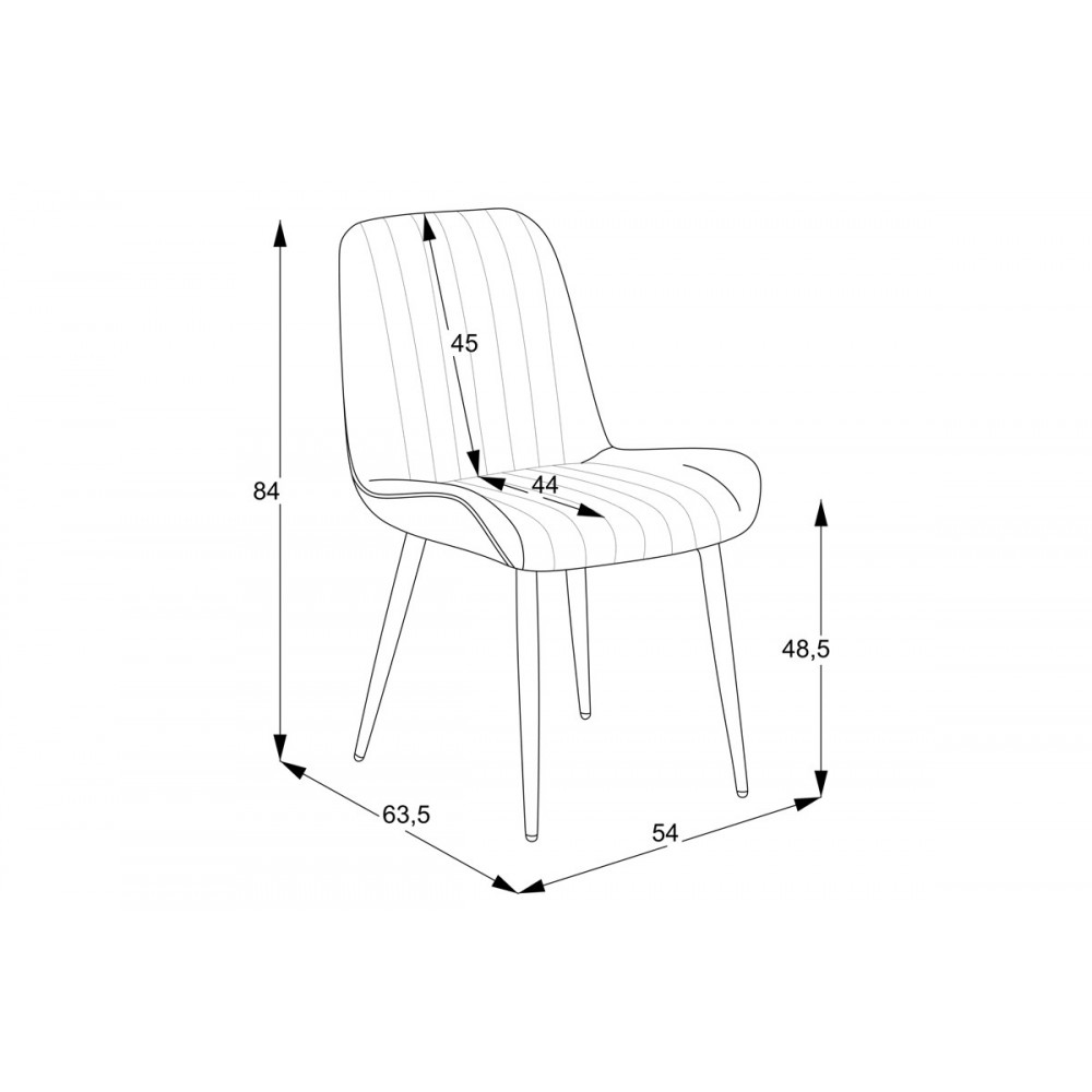 Καρέκλα "VERSA" από ύφασμα/μέταλλο σε εκρού/μαύρο χρώμα 54x63.5x84