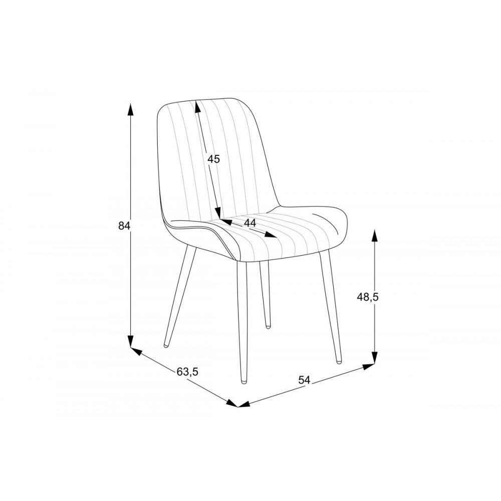 Καρέκλα "VERSA" από ύφασμα/μέταλλο σε γκρι/μαύρο χρώμα 54x63.5x84
