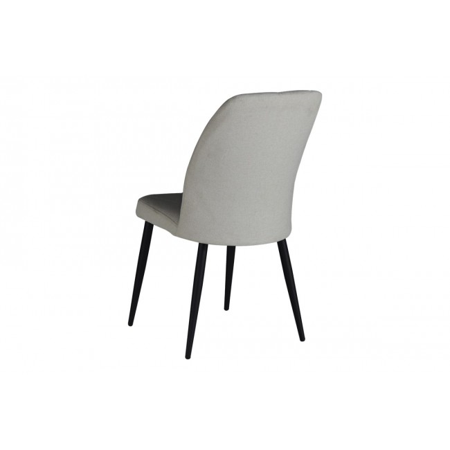 Καρέκλα "VIKA" από ύφασμα/μέταλλο σε εκρού/μαύρο χρώμα 48x58x90