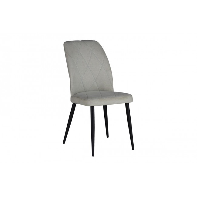 Καρέκλα "VIKA" από ύφασμα/μέταλλο σε εκρού/μαύρο χρώμα 48x58x90