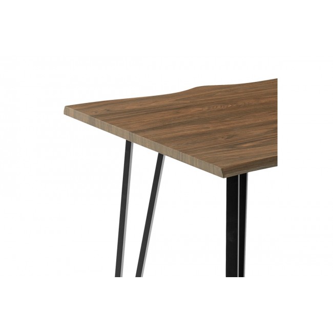 Τραπέζι "IZZAC" από mdf/μέταλλο σε σονόμα/μαύρο χρώμα 140x80x76