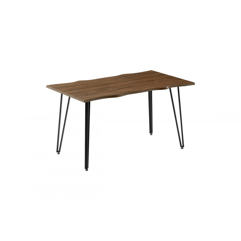 Τραπέζι "IZZAC" από mdf/μέταλλο σε σονόμα/μαύρο χρώμα 140x80x76