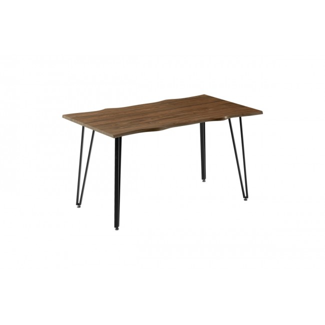 Τραπέζι "IZZAC" από mdf/μέταλλο σε σονόμα/μαύρο χρώμα 140x80x76