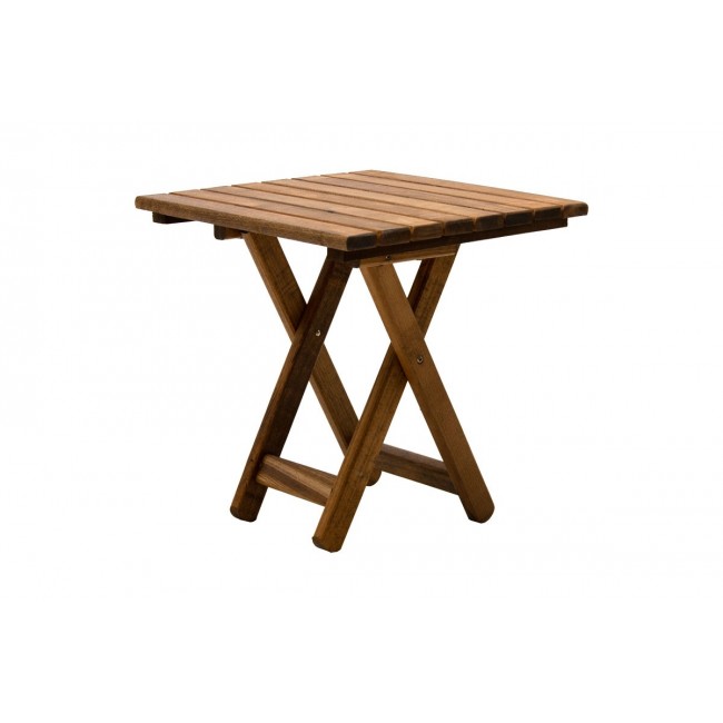 Τραπέζι "RETTO" πτυσσόμενο από ξύλο σε καρυδί χρώμα 45x45x48