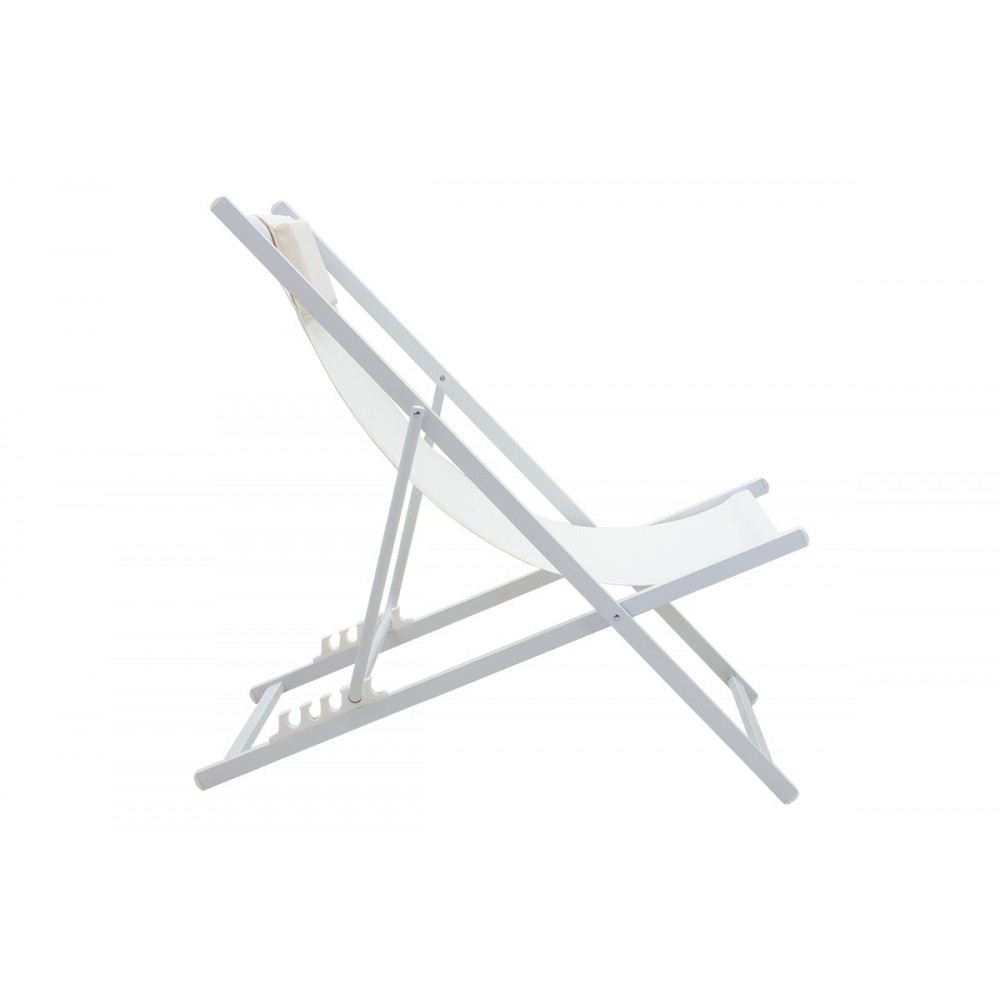 Σεζλόνγκ "CORTE" από αλουμίνιο/textilene σε λευκό/μπεζ χρώμα 102x61x92