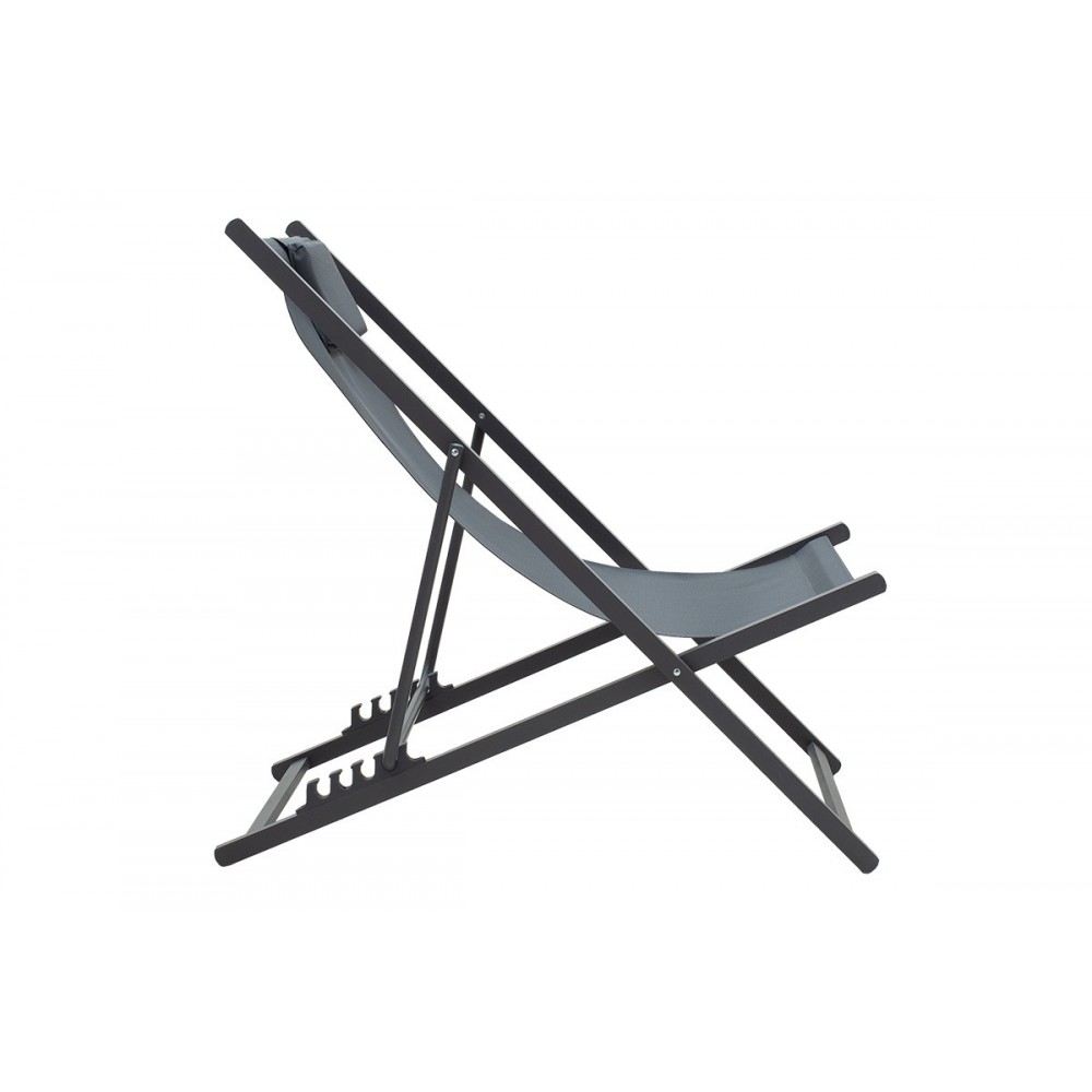 Σεζλόνγκ "CORTE" από αλουμίνιο/textilene σε ανθρακί χρώμα 102x61x92