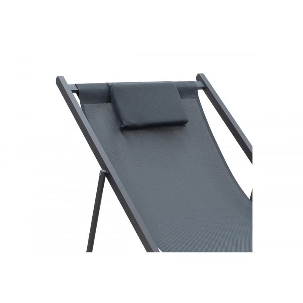 Σεζλόνγκ "CORTE" από αλουμίνιο/textilene σε ανθρακί χρώμα 102x61x92