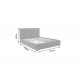 Κρεβάτι διπλό "ROI" από τεχνόδερμα σε γκρι ματ χρώμα με αποθηκευτικό χώρο 173x219x110