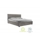 Κρεβάτι διπλό "ROI" από τεχνόδερμα σε γκρι ματ χρώμα με αποθηκευτικό χώρο 173x219x110