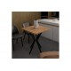 Τραπέζι "PRESTONE" από μέταλλο σε oak/μαύρο χρώμα 70x70x75